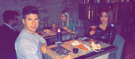 Rym Renom y David Jaraba cenando / Instagram