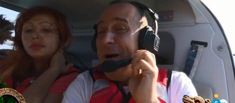 Yurena y Víctor Sandoval antes de saltar del helicóptero | telecinco.es