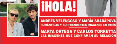Andrés Velencoso y María Sharapova en ¡Hola!