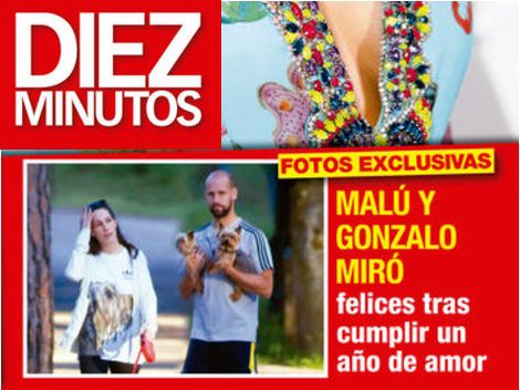 Gonzalo Miró y Malú paseando juntos con sus perros