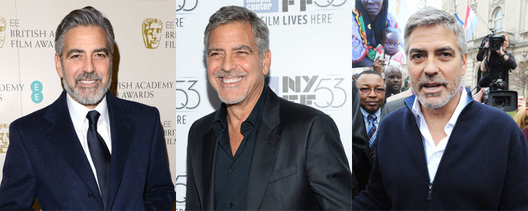 Distintos looks con barba y perilla de George Clooney