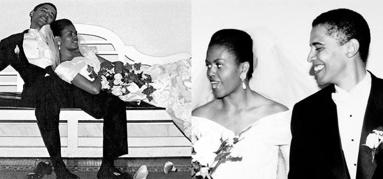 Imágenes del álbum nupcial de Michelle y Barack Obama