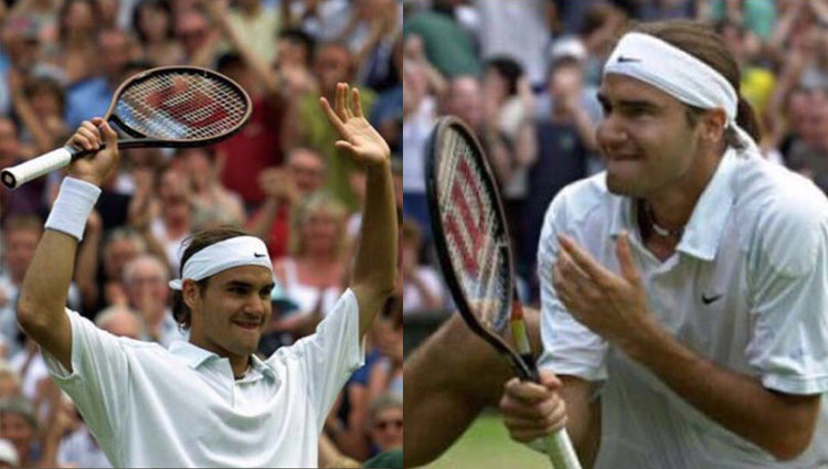 Federer tras ganar Winbledon 2001 | Twitter @rogerfederer 