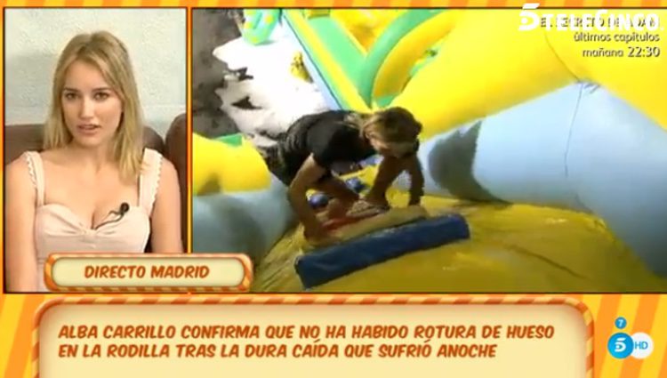 Alba Carrillo recordando su caída en 'Hable con ellas' / Telecinco.es