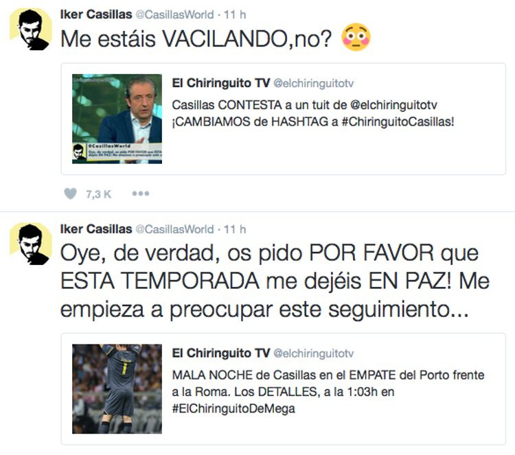 Los tweets de Iker Casillas indignado