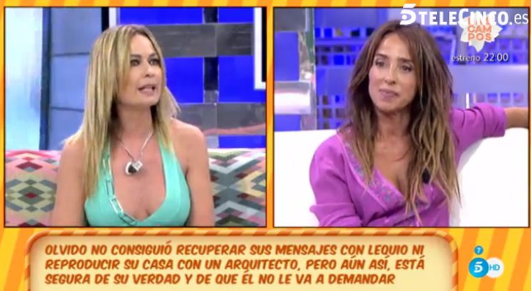 Olvido Hormigos y María Patiño discutiendo en 'Sálvame' / Telecinco.es