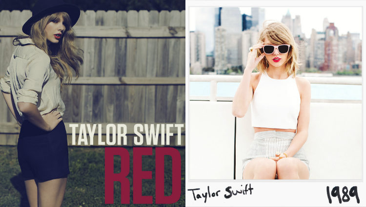 Taylor Swift en las portadas de sus últimos discos