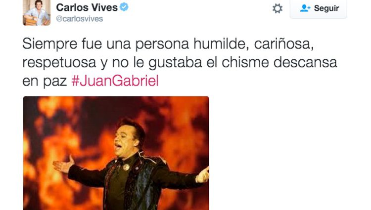 Tuit de Carlos Vives