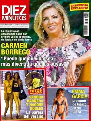 Carmen Borrego en la portada de Diez Minutos