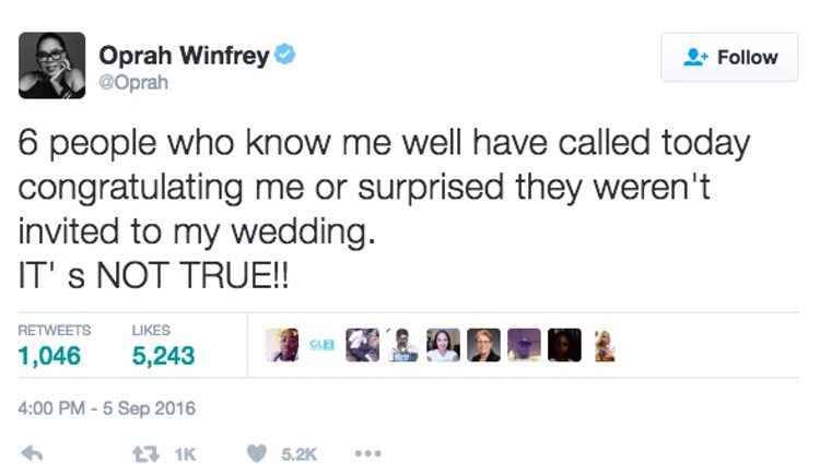 El tuit de Oprah Winfrey