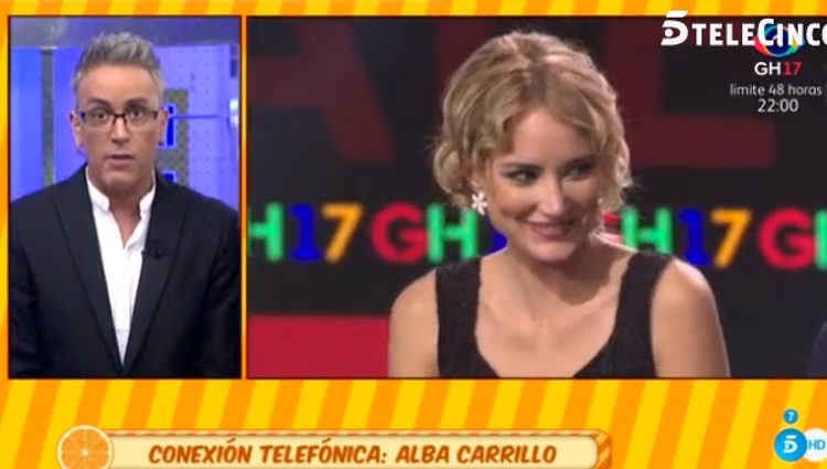 Alba Carrillo en conexión telefónica / Foto: telecinco.es
