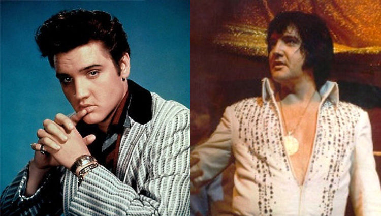 Elvis Presley al inicio y al final de su carrera