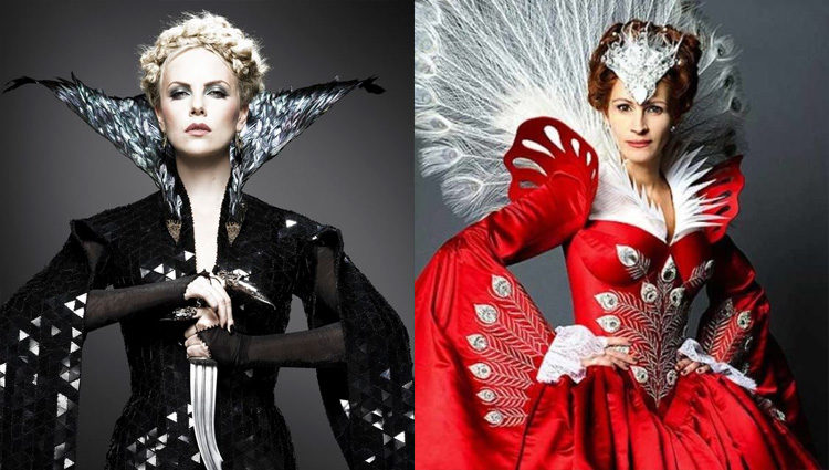 Ravenna y Clementianna: Las Reinas Malvadas de 2012 interpretadas por Charlize Theron y Julia Roberts