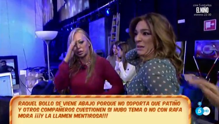 Belén Esteban calmando a Raquel Bollo / Telecinco.es