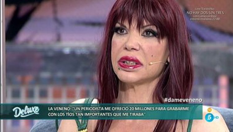 La Veneno en una de sus visitas a 'Sálvame Deluxe' / Telecinco.es