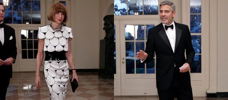 Anna Wintour y George Clooney en la Casa Blanca