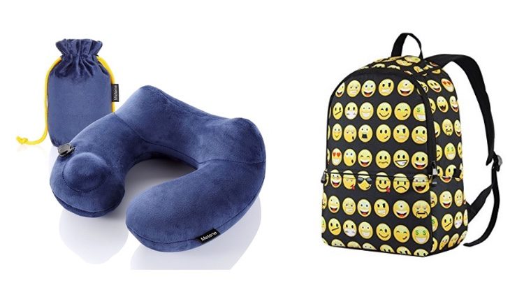 Almohada para viajes y mochila con emoticones