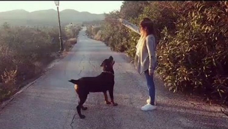 Chabelita jugando con su perro en Cantora / Instagram