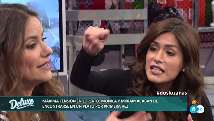 Miriam Saavedra imitando a Mónica Hoyos en 'Sálvame Deluxe'/ telecinco.es