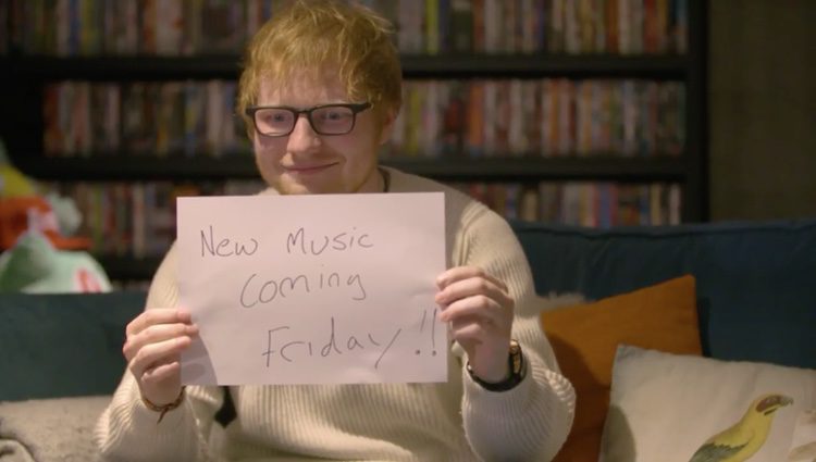 Ed Sheeran anunciando nueva música de una forma muy original en Twitter 