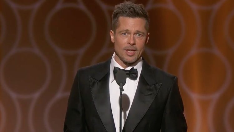 Brad Pitt en su discurso en los Globos de Oro de 2017 