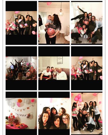 Laura Campos celebrando su baby shower con amigas / Instagram