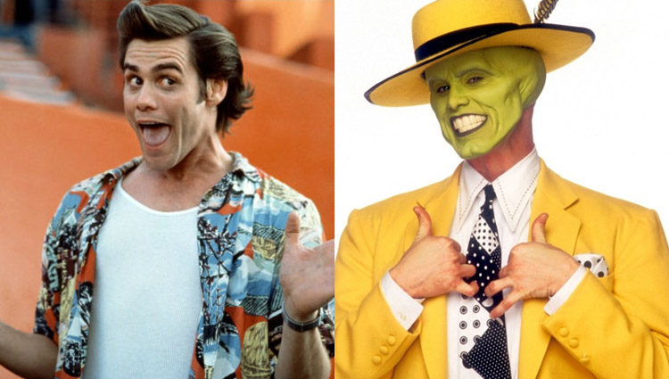 Jim Carrey en la piel de Ace Ventura y de La Máscara