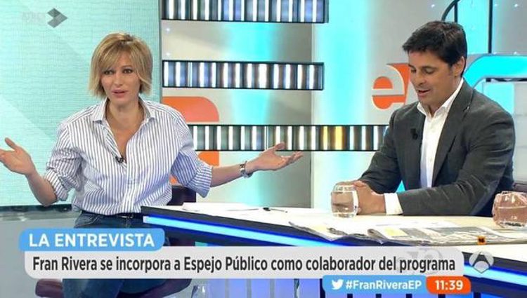 Fran Rivera con Susanna Griso en 'espejo Público'/ antena3.com