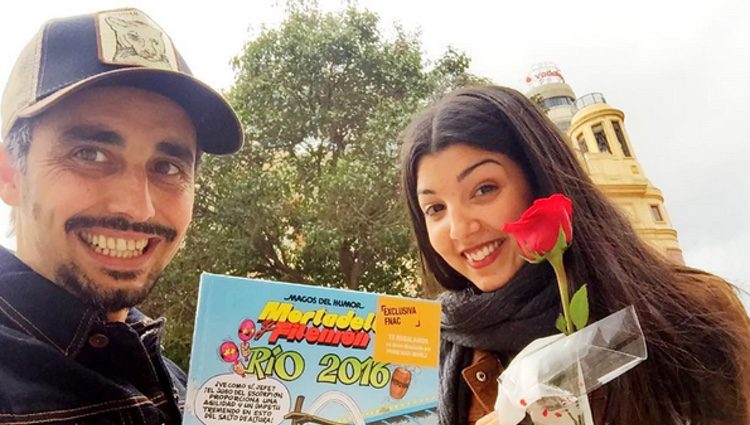 Canco Rodríguez con su chica el día de San Jordi / Instagram
