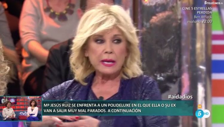 Mila Ximénez muy enfada en el plató de 'Sálvame Deluxe' / Foto: Telecinco.es 