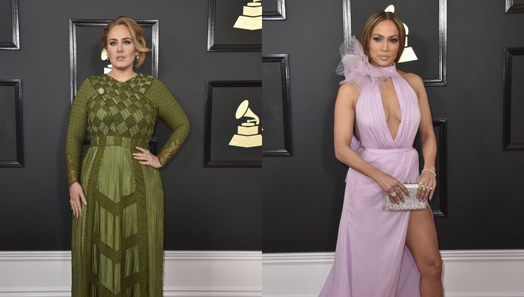 Adele y Jennifer Lopez fueron dos de las mejores vestidas en los Premios Grammy 2017 