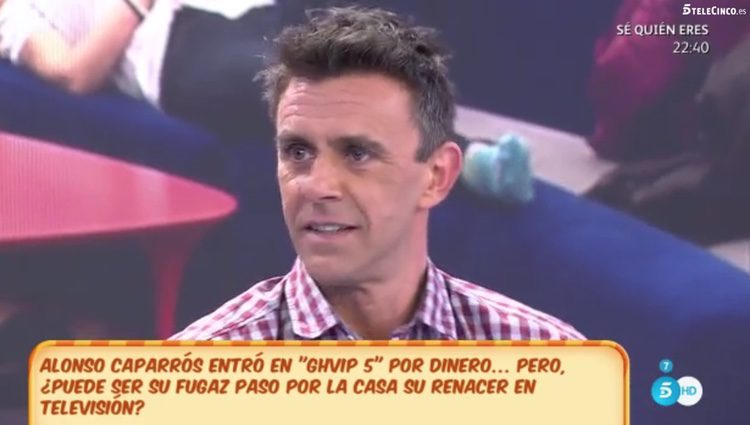 Alonso Caparrós acude al plató 'Sálvame' para hablar sobre su paso por 'GH VIP5' / Foto: Telecinco.es 