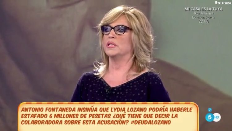Lydia Lozano defendiéndose de las acusaciones vertidas por el empresario / Foto: Telecinco.es 
