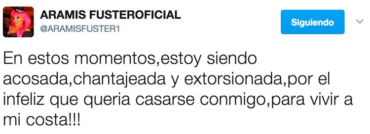 Aramís Fuster anuncia la ruptura de su compromiso en Twitter