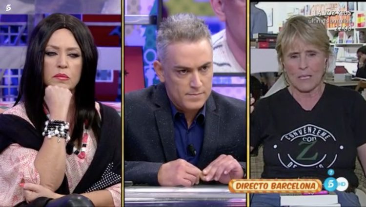 Lydia Lozano, Kiko Hernández y mercedes Milá conversando en 'Sálvame' / Foto:Telecinco.es 