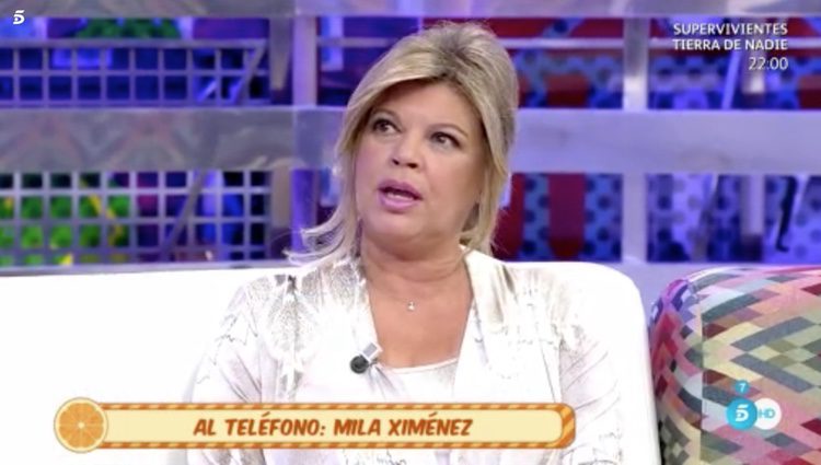 Terelu Campos respondiendo a las palabras de Mila Ximénez / Foto: Telecinco.es 