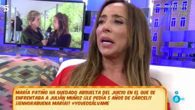 María Patiño emocionada al dar la noticia / Telecinco.es
