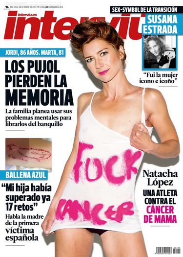 Natacha López posando en la portada de Interviú