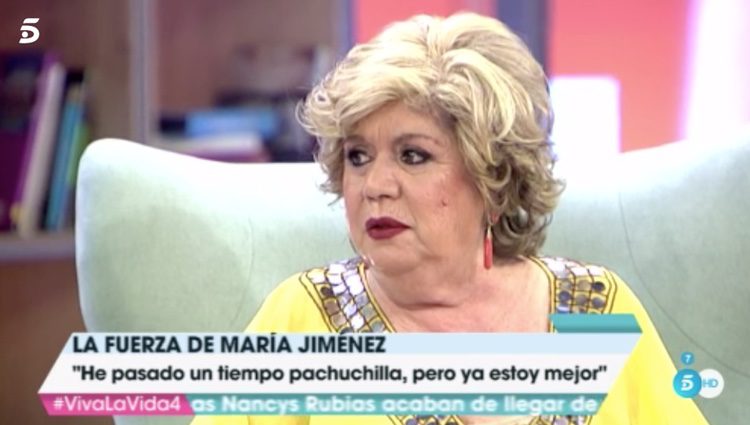 La cantante María Jiménez durante a entrevista en 'Viva la Vida'. / Fuente: Telecinco.es