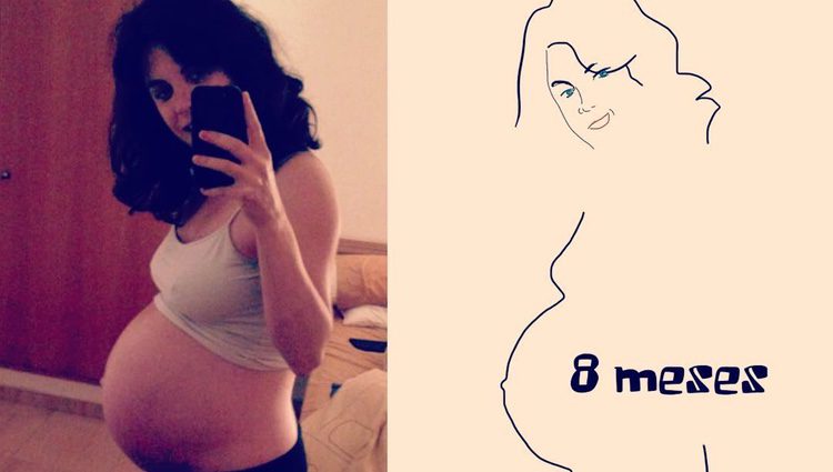 Samanta en una de sus fotografías durante el embarazo / Fuente: Instagram
