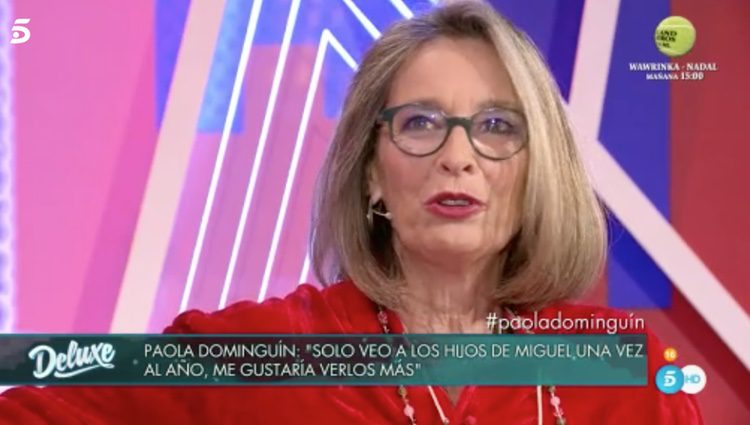Paola Dominguín durante la entrevista en 'Sábado Deluxe' / Fuente: Telecinco.es