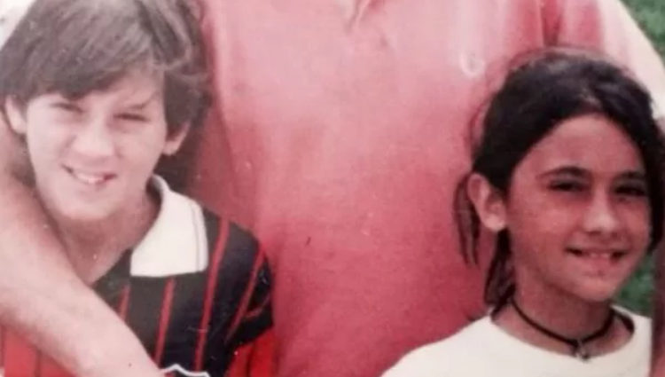 Leo Messi y Antonella Roccuzzo en una de sus primeras fotos juntos cuando eran niños