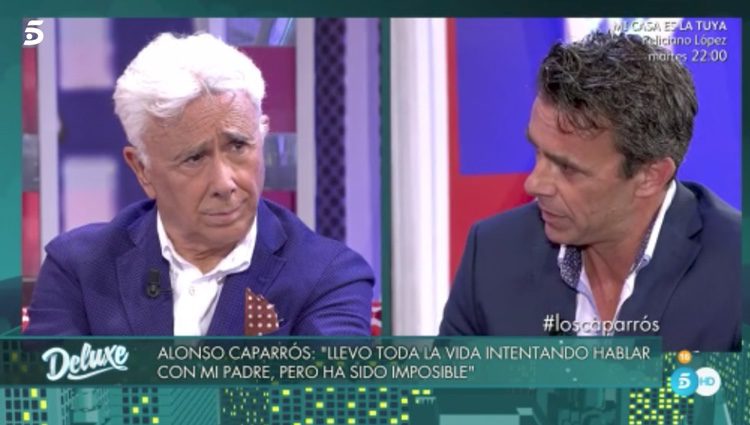Alonso Caparrós y su padre Andrés Caparrós durante la entrevista / Fuente: Telecinco.es
