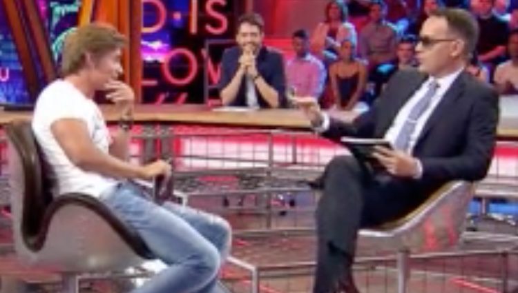 Carlos Baute y Risto Mejide en el plató de Telecinco