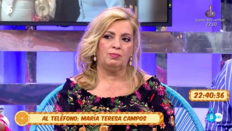 María Teresa Campos por teléfono en 'Sálvame' / Telecinco.es