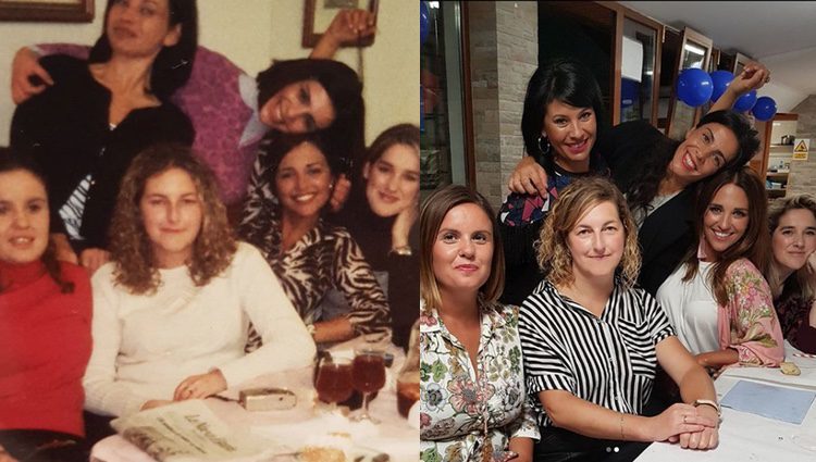 El antes y el después de Paula Echevarría con sus amigas/ Fuente: Instagram