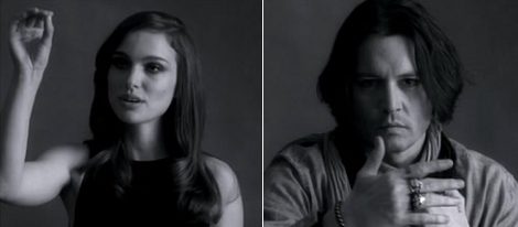 Imagen del videoclip de 'My Valentine', con Natalie Portman y Johnny Depp