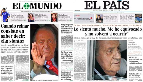 Portadas de El Mundo y El País