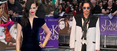 Eva Green y Johnny Depp en la premiere de 'Dark Shadows' en Londre