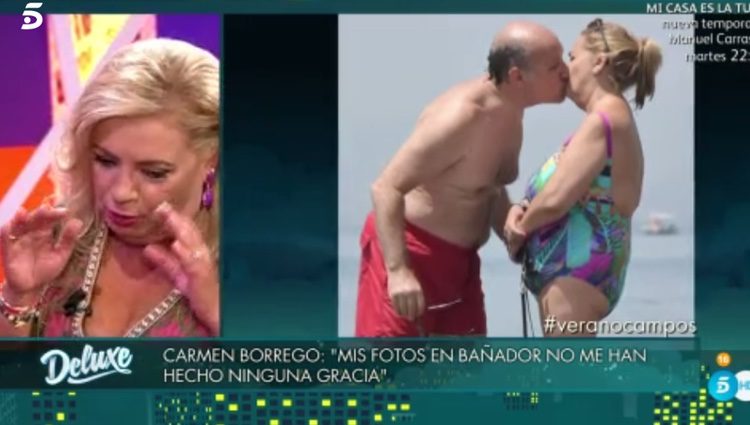 Carmen Borrego en bañador en la playa/ Fuente: telecinco.es